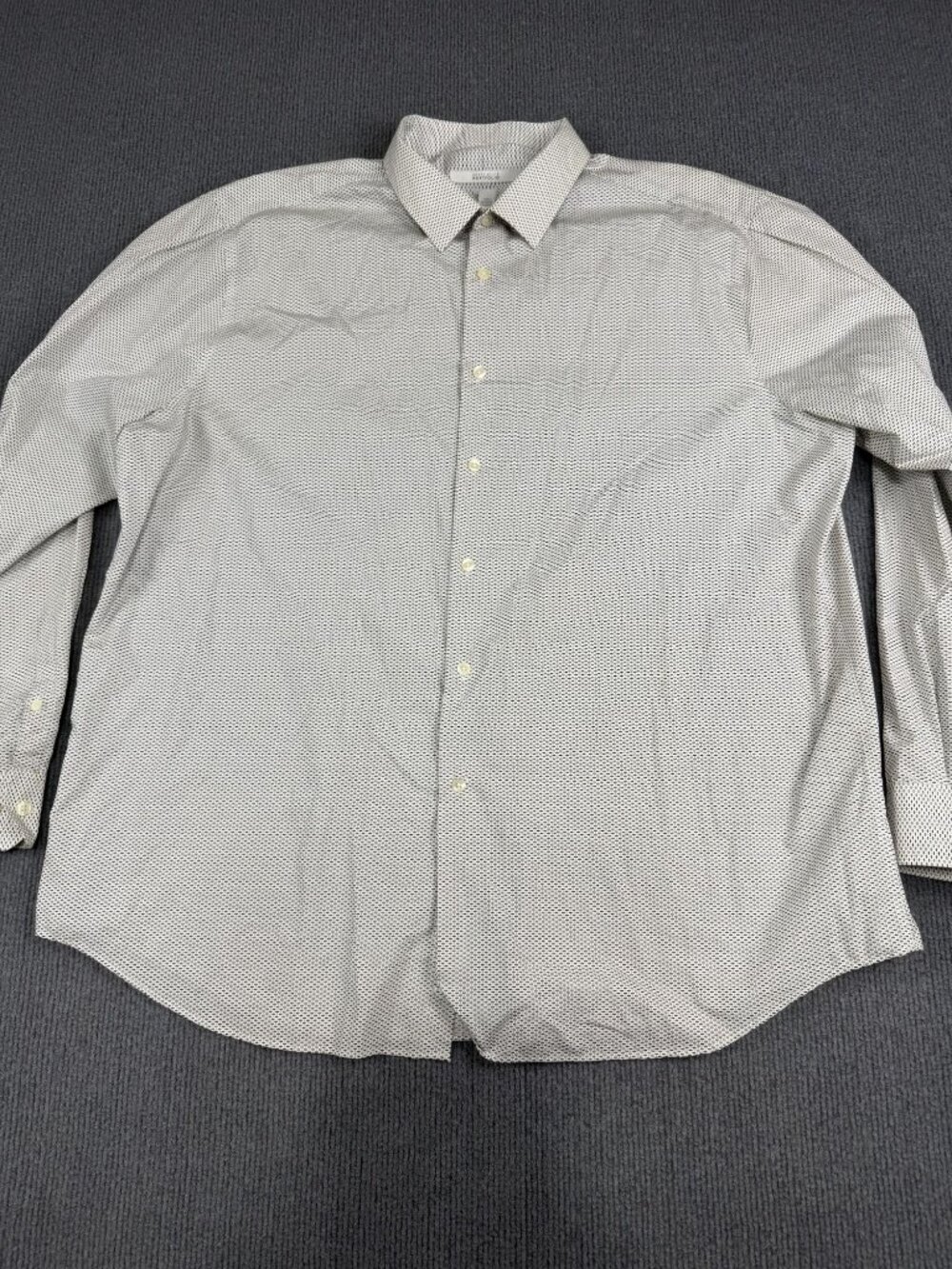 Perry Ellis Portfolio Mens White Black Button-Up Long Sleeve Shirt XXL